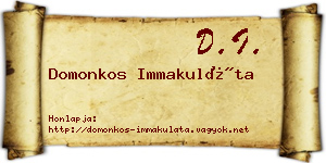 Domonkos Immakuláta névjegykártya